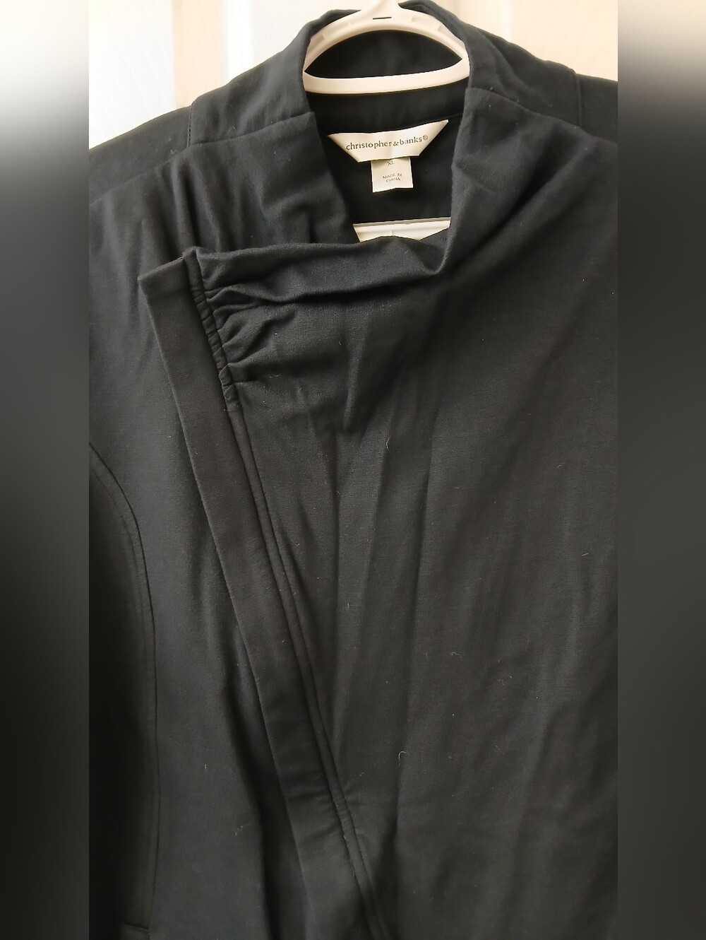 Christopher & Banks Asymmetrical Zip Jacket XL Dark Navy – Knit Utility Style - Picture 5 of 8